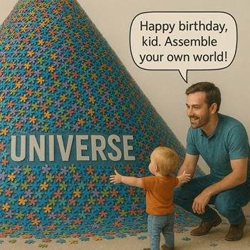 A person and child next to a large cone shaped object

AI-generated content may be incorrect.